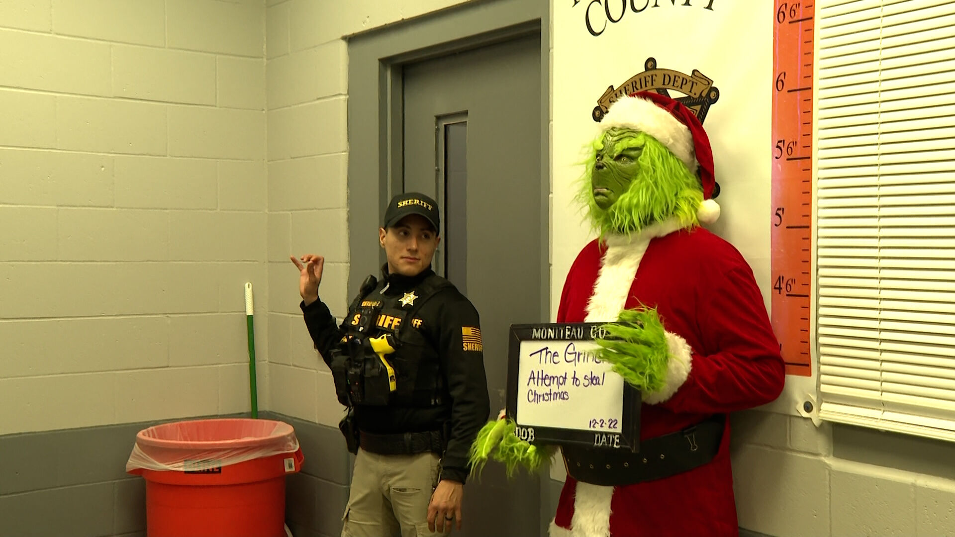 Grinch takes mug shot